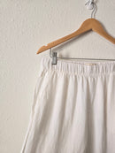 NEW White Linen Wide Leg Pants (L)