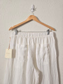 NEW White Linen Wide Leg Pants (L)