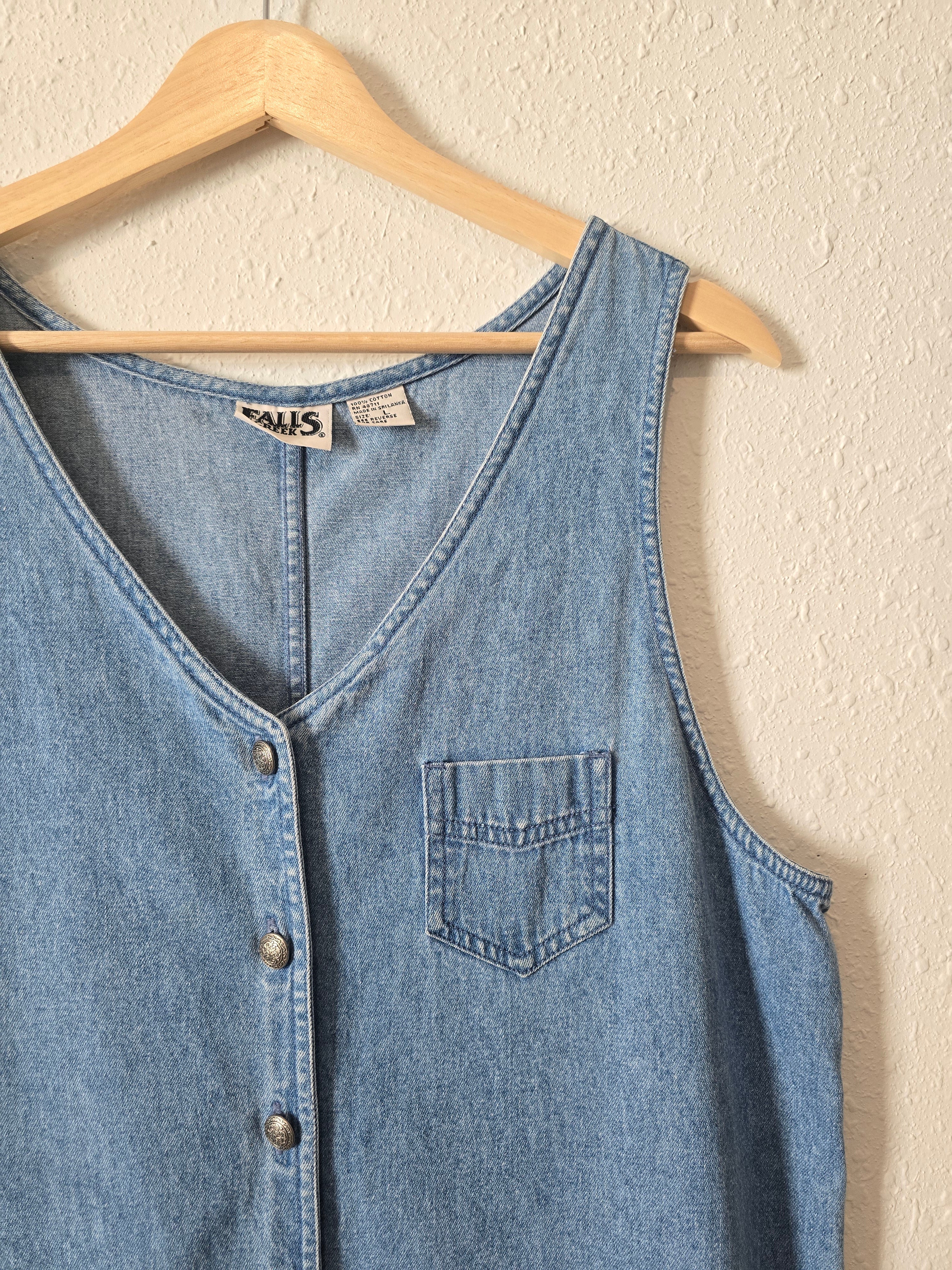 Vintage Cotton Denim Dress (L)