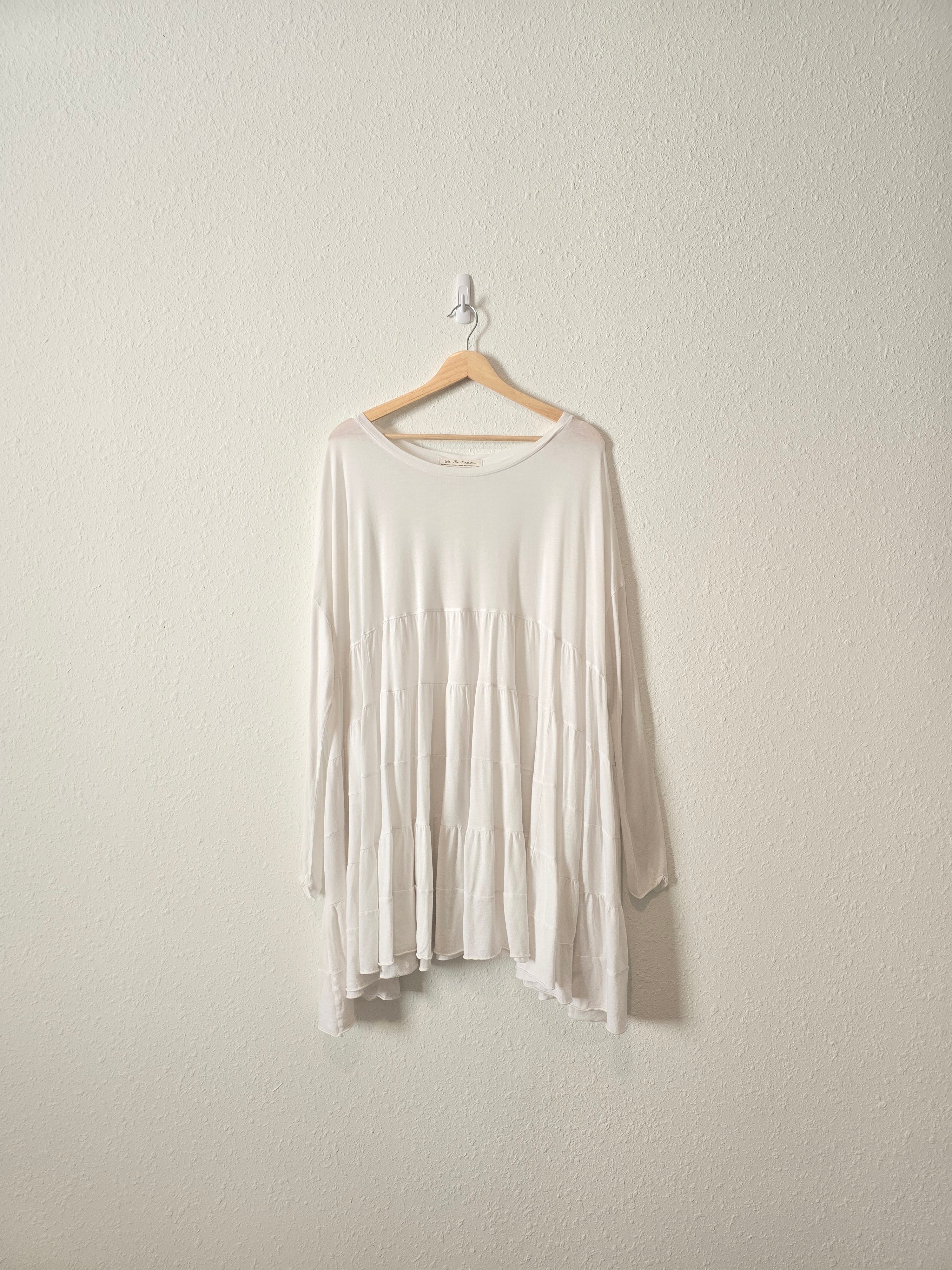 Free People White Tiered Tunic (XS/S)