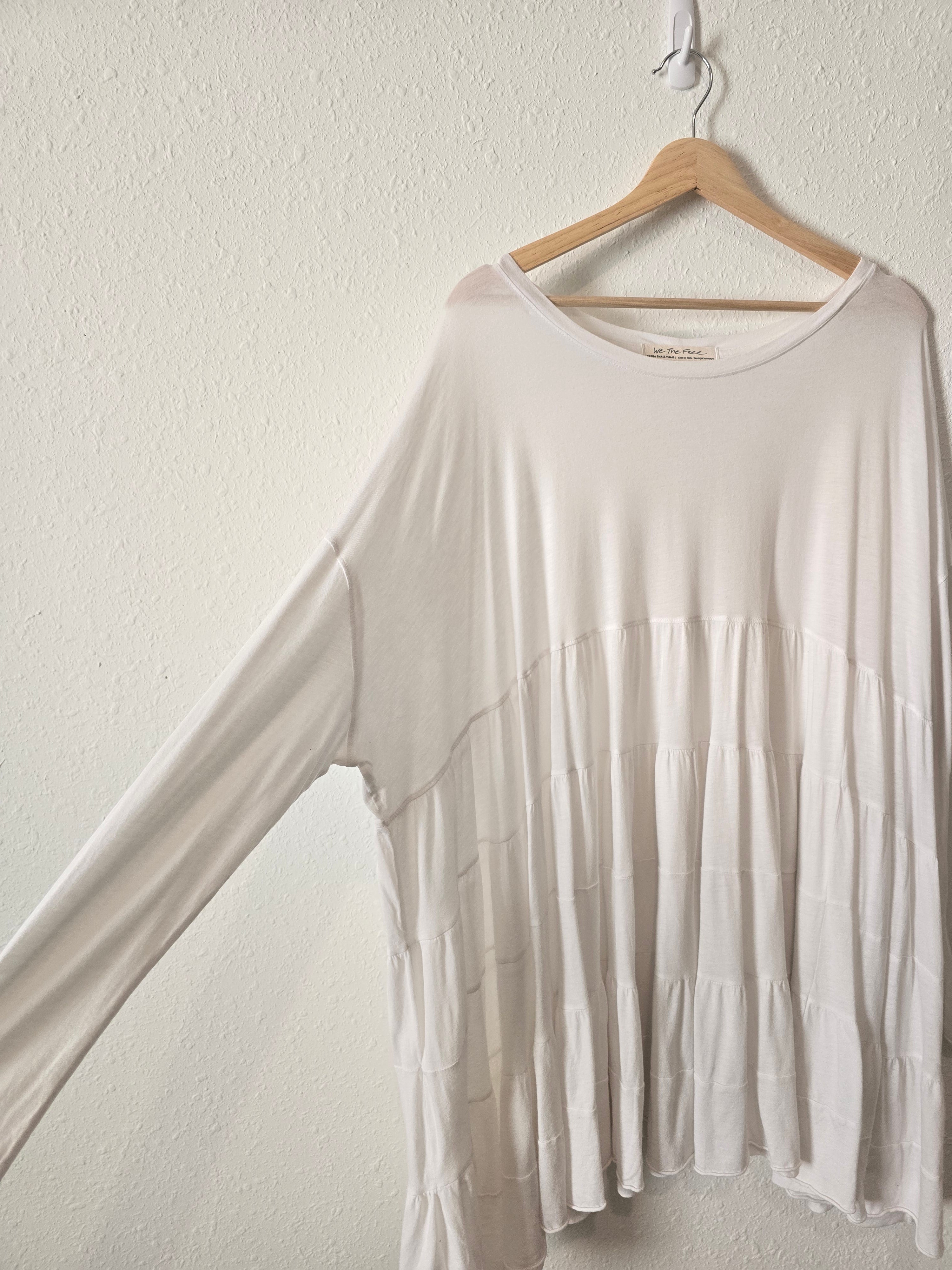 Free People White Tiered Tunic (XS/S)