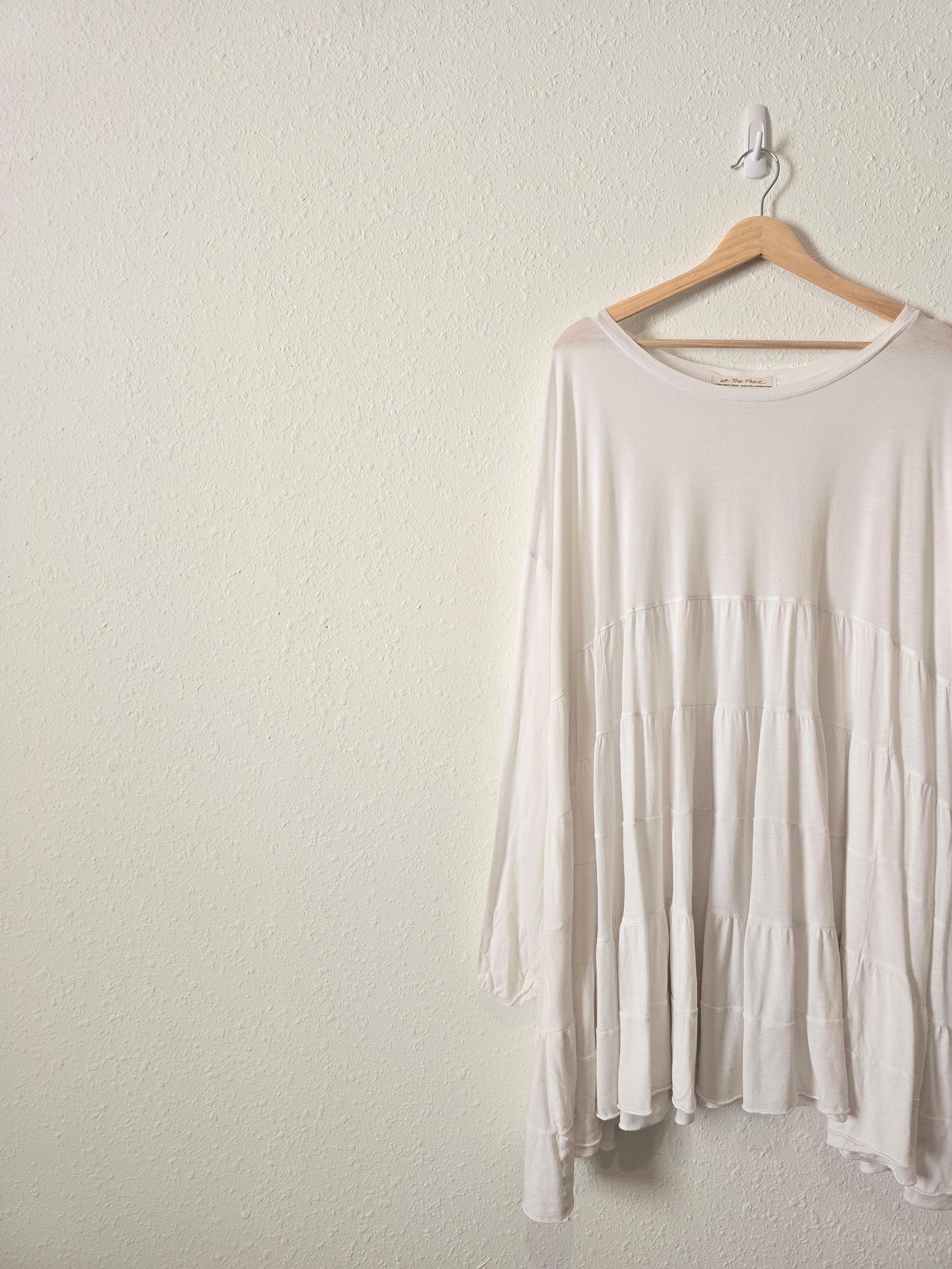 Free People White Tiered Tunic (XS/S)