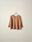 Brown 100% Linen Coastal Top (XS)