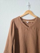 Brown 100% Linen Coastal Top (XS)