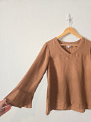 Brown 100% Linen Coastal Top (XS)