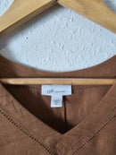 Brown 100% Linen Coastal Top (XS)