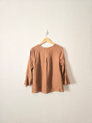 Brown 100% Linen Coastal Top (XS)