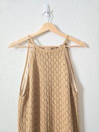 Neutral Crochet Knit Maxi Dress (M)