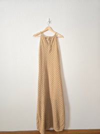 Neutral Crochet Knit Maxi Dress (M)