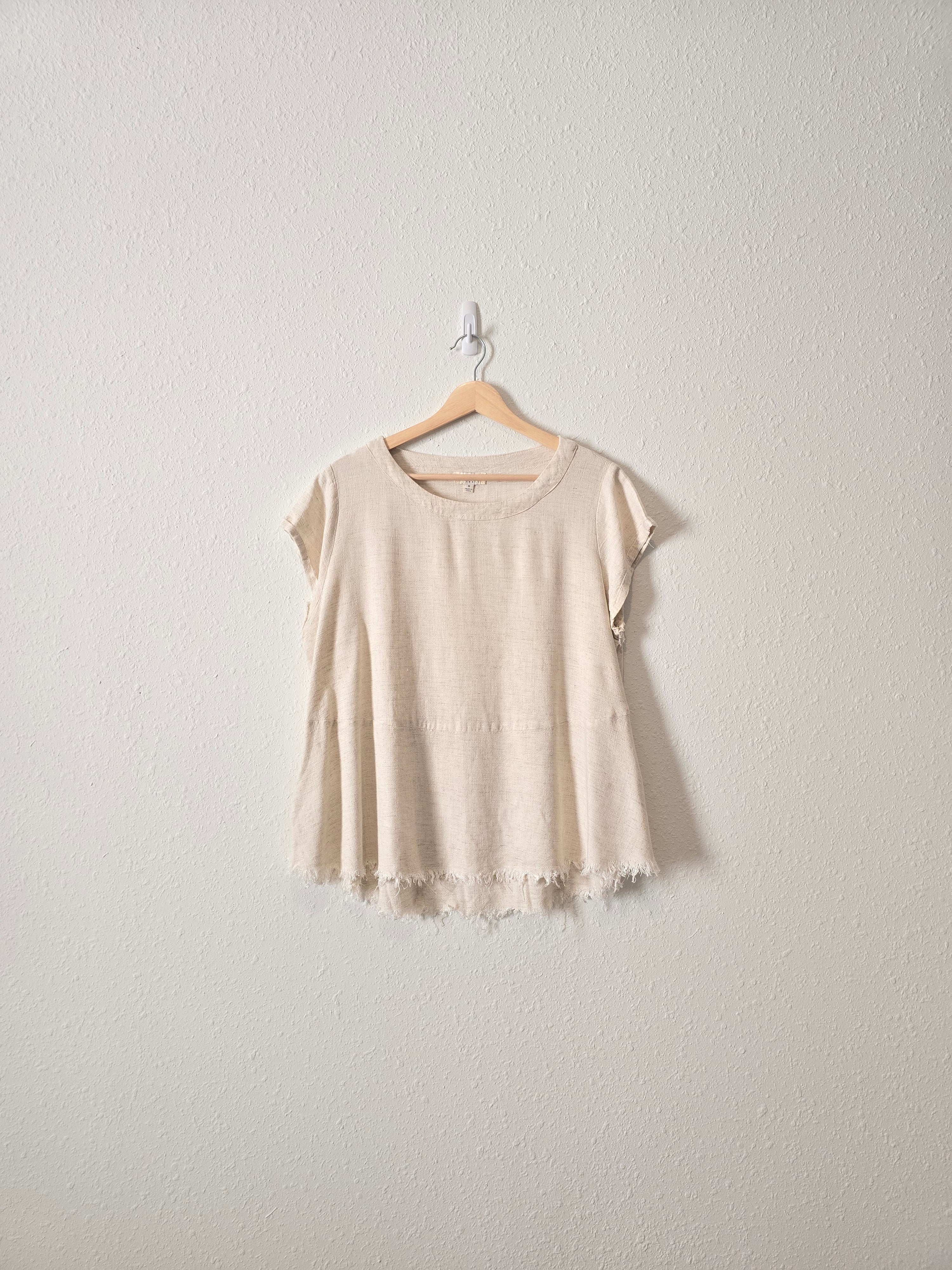 Umgee Oat Linen Blend Top (M)