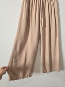 Linen Blend Wide Leg Pants (L)