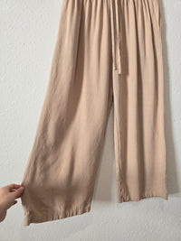 Linen Blend Wide Leg Pants (L)