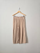 Linen Blend Wide Leg Pants (L)