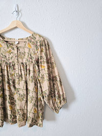 Kate Quinn Floral Bird Print Top (L)