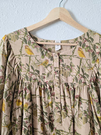 Kate Quinn Floral Bird Print Top (L)