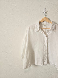 White Linen Button Up (M)