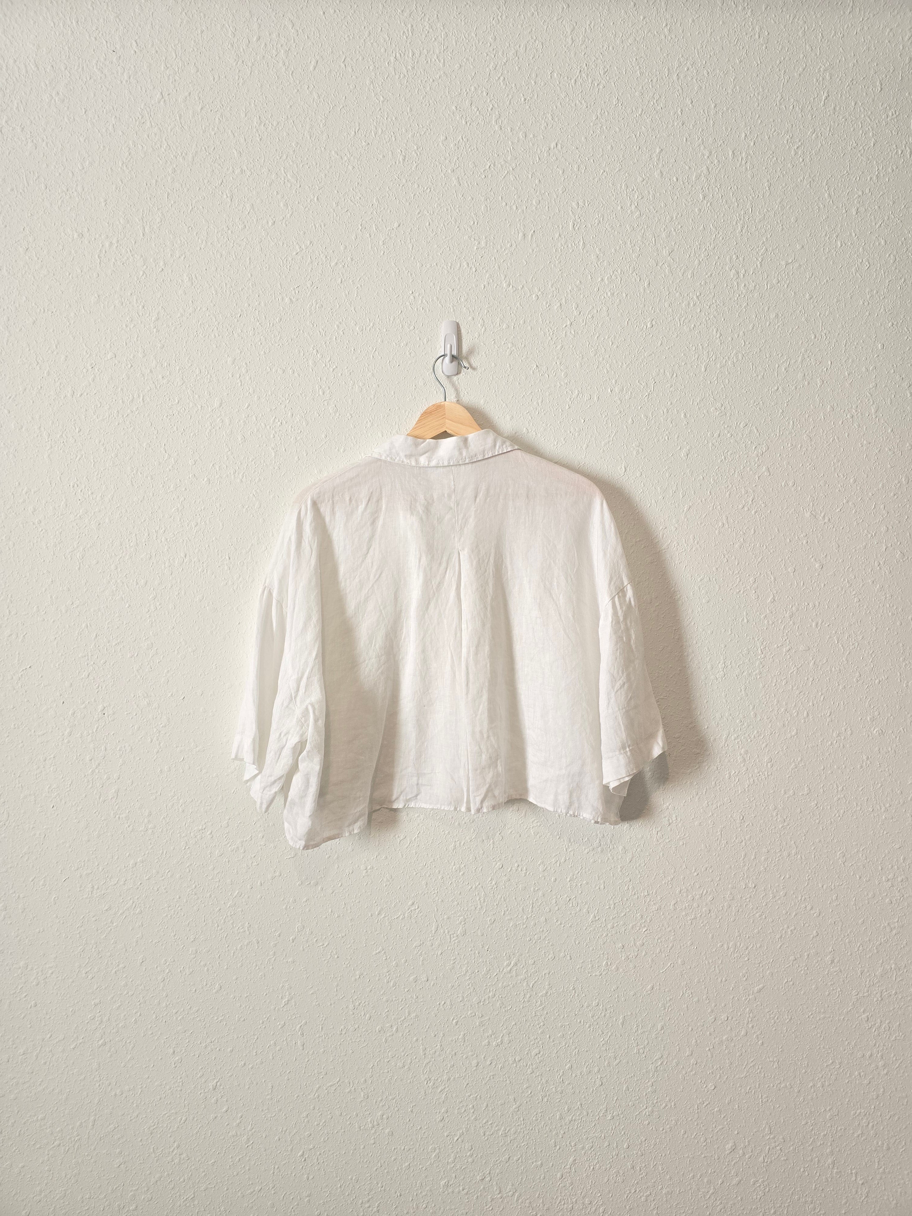 White Linen Button Up (M)