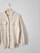 Cream Waffle Button Up Shacket (S)