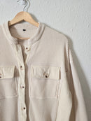 Cream Waffle Button Up Shacket (S)