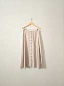 Vintage Beige Linen Midi Skirt (31)