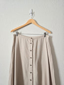 Vintage Beige Linen Midi Skirt (31)