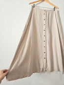 Vintage Beige Linen Midi Skirt (31)