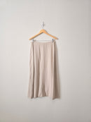 Vintage Beige Linen Midi Skirt (31)