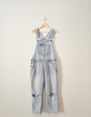 Hidden Distressed Denim Overalls (L)