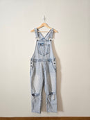 Hidden Distressed Denim Overalls (L)