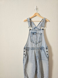 Hidden Distressed Denim Overalls (L)