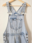 Hidden Distressed Denim Overalls (L)