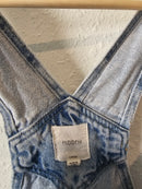 Hidden Distressed Denim Overalls (L)