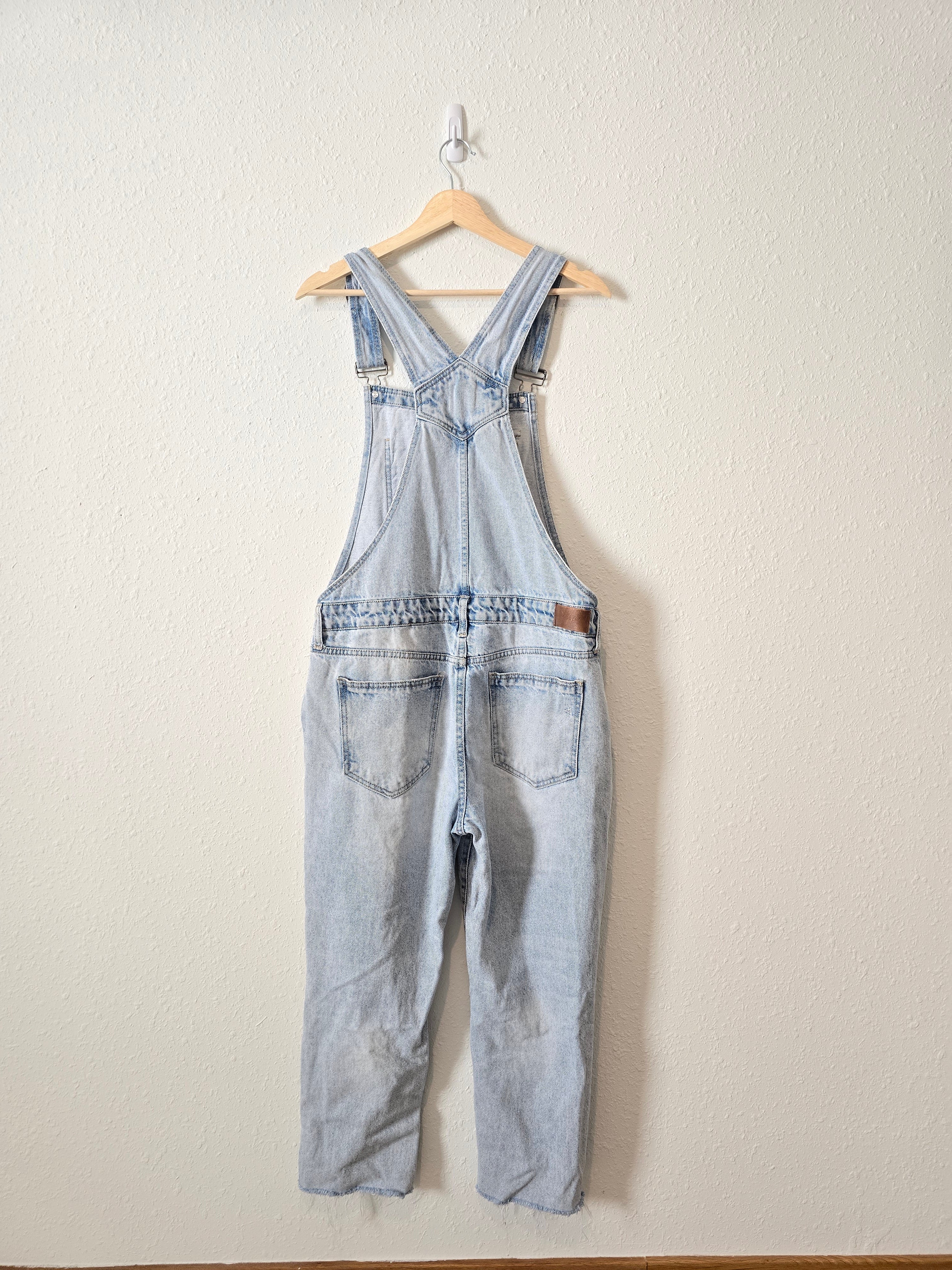 Hidden Distressed Denim Overalls (L)