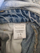 Hidden Distressed Denim Overalls (L)