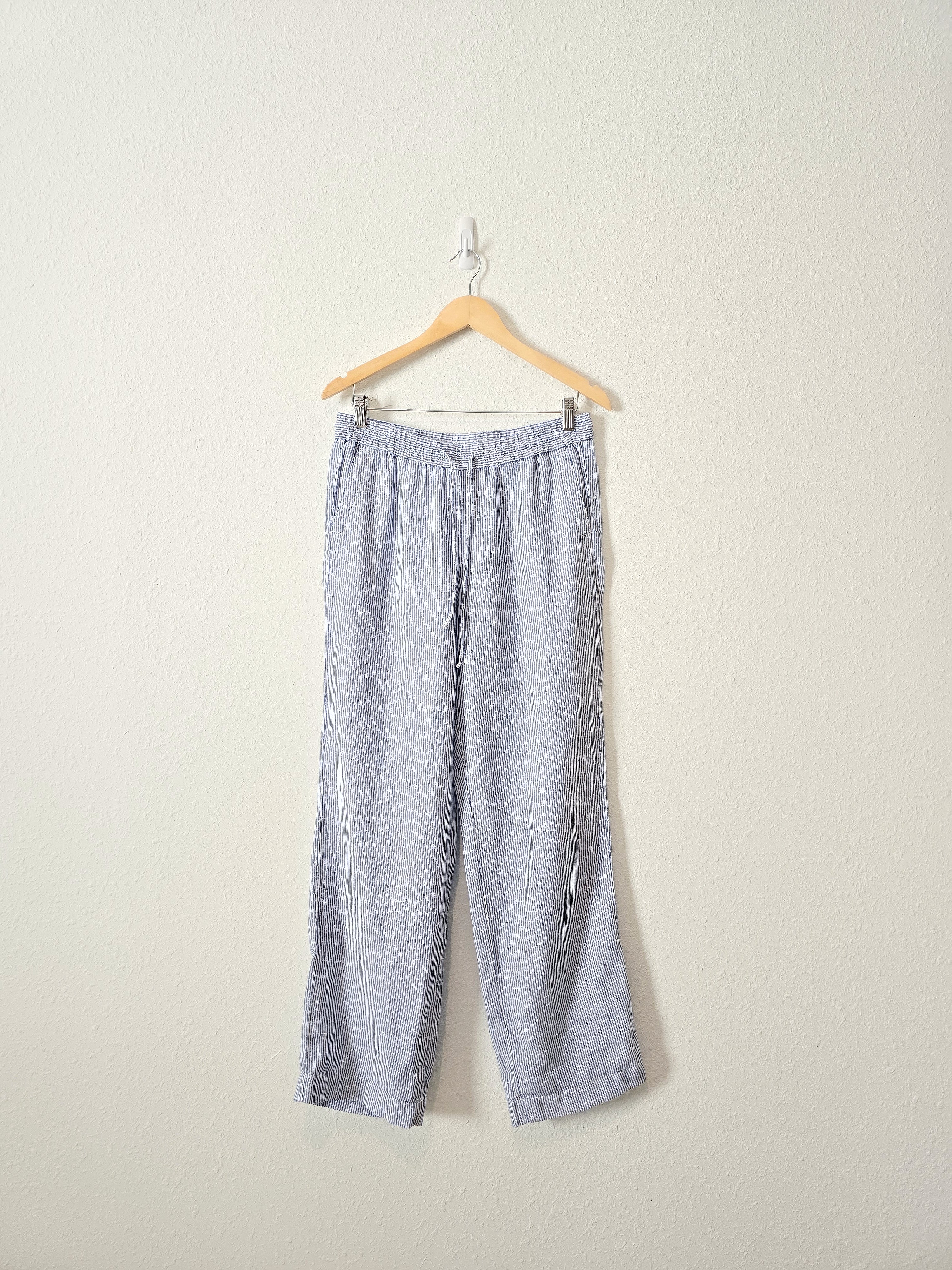 NEW Blue Striped Linen Pants (4)