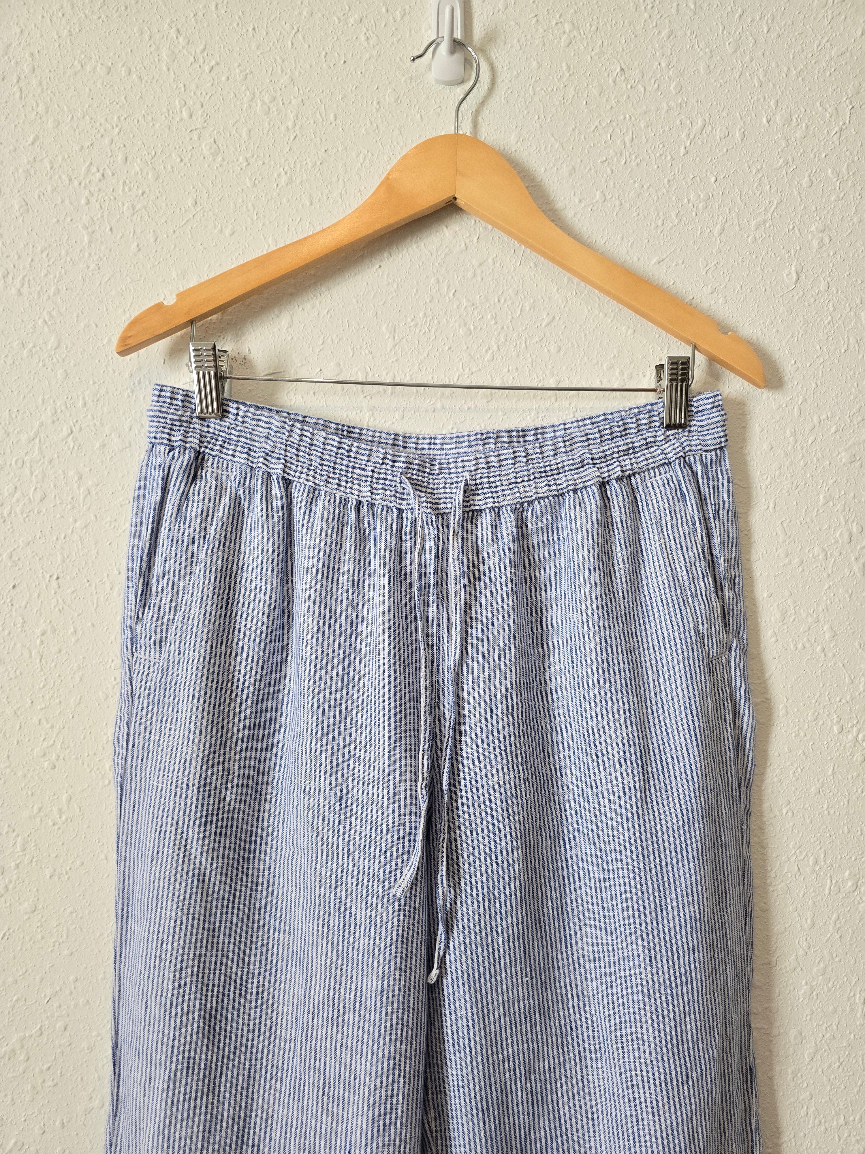 NEW Blue Striped Linen Pants (4)