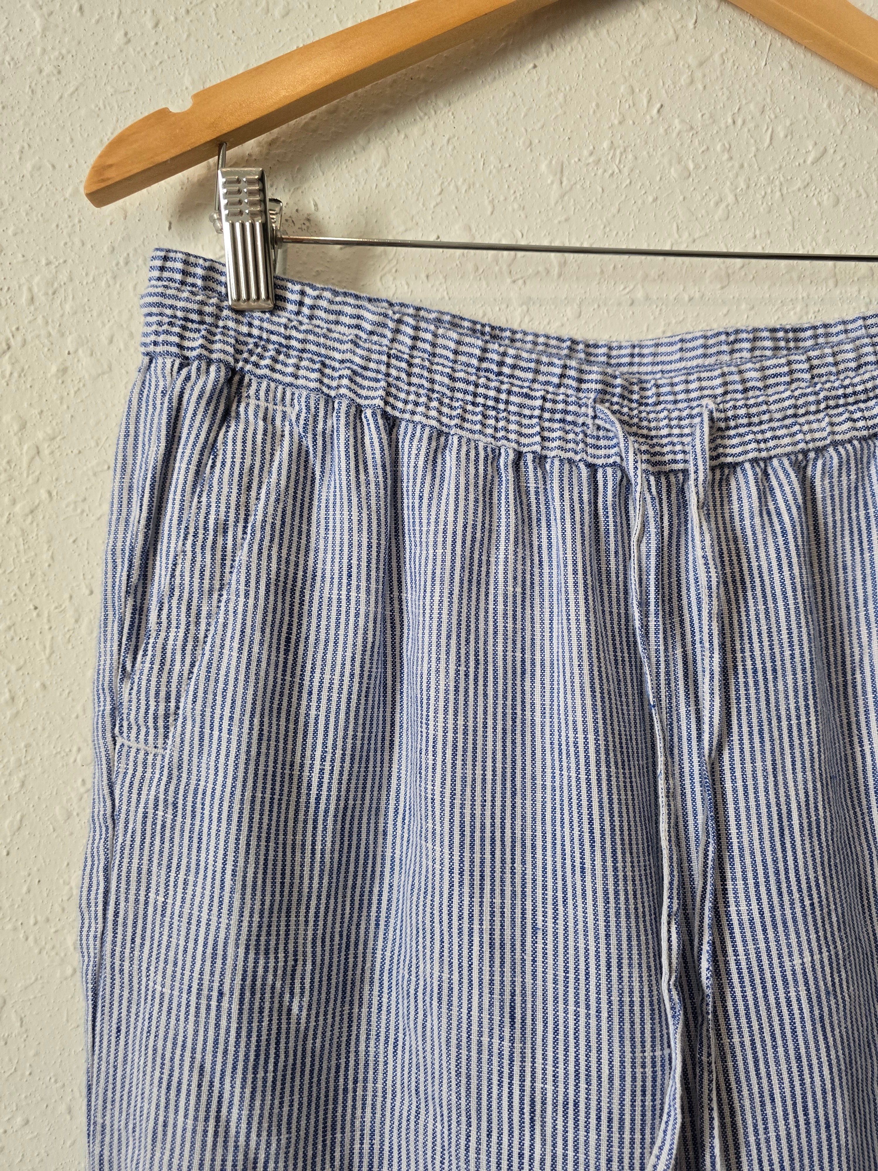 NEW Blue Striped Linen Pants (4)