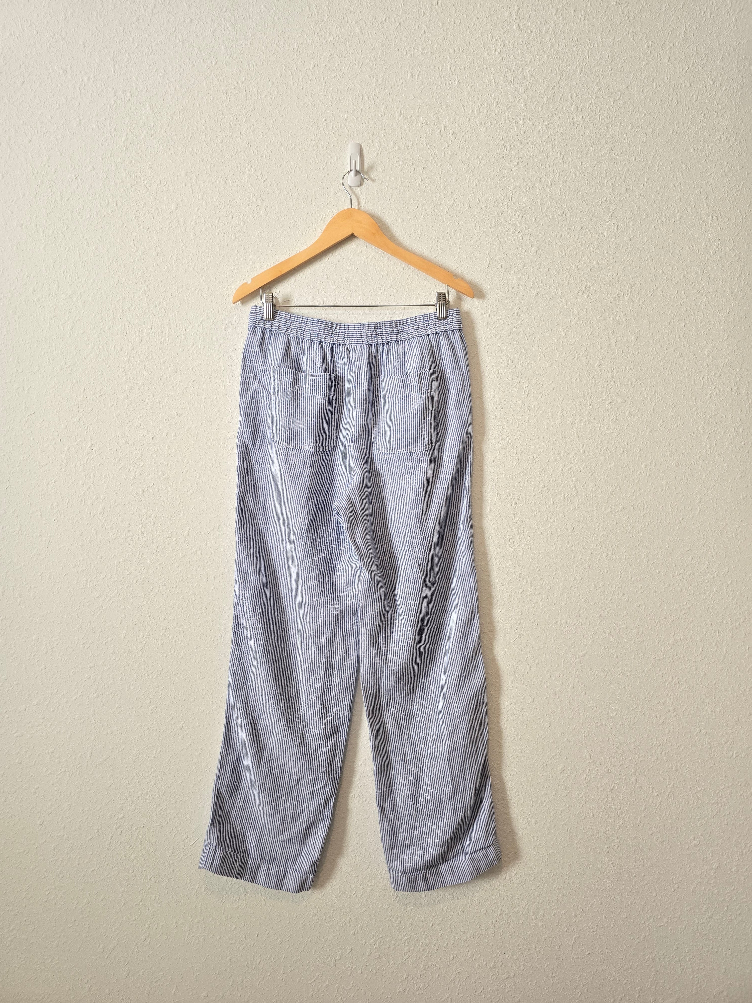 NEW Blue Striped Linen Pants (4)