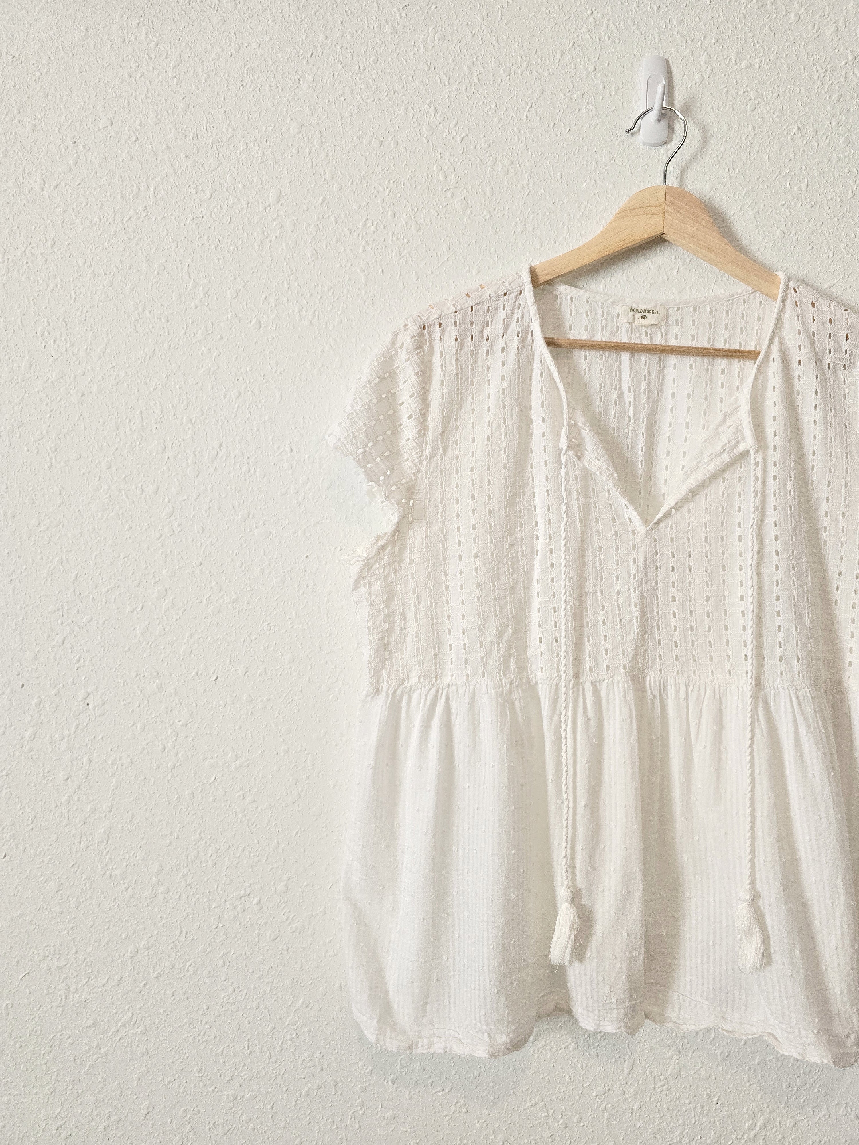 Boho Textured Babydoll Top (L/XL)