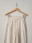 Linen Blend Wide Leg Pants (S)