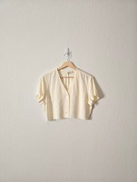 Vintage Cropped Button Up Top (L)