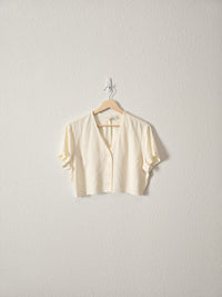 Vintage Cropped Button Up Top (L)