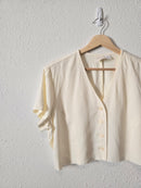 Vintage Cropped Button Up Top (L)