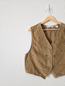 Vintage Brown Floral Vest (L)