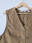 Vintage Brown Floral Vest (L)
