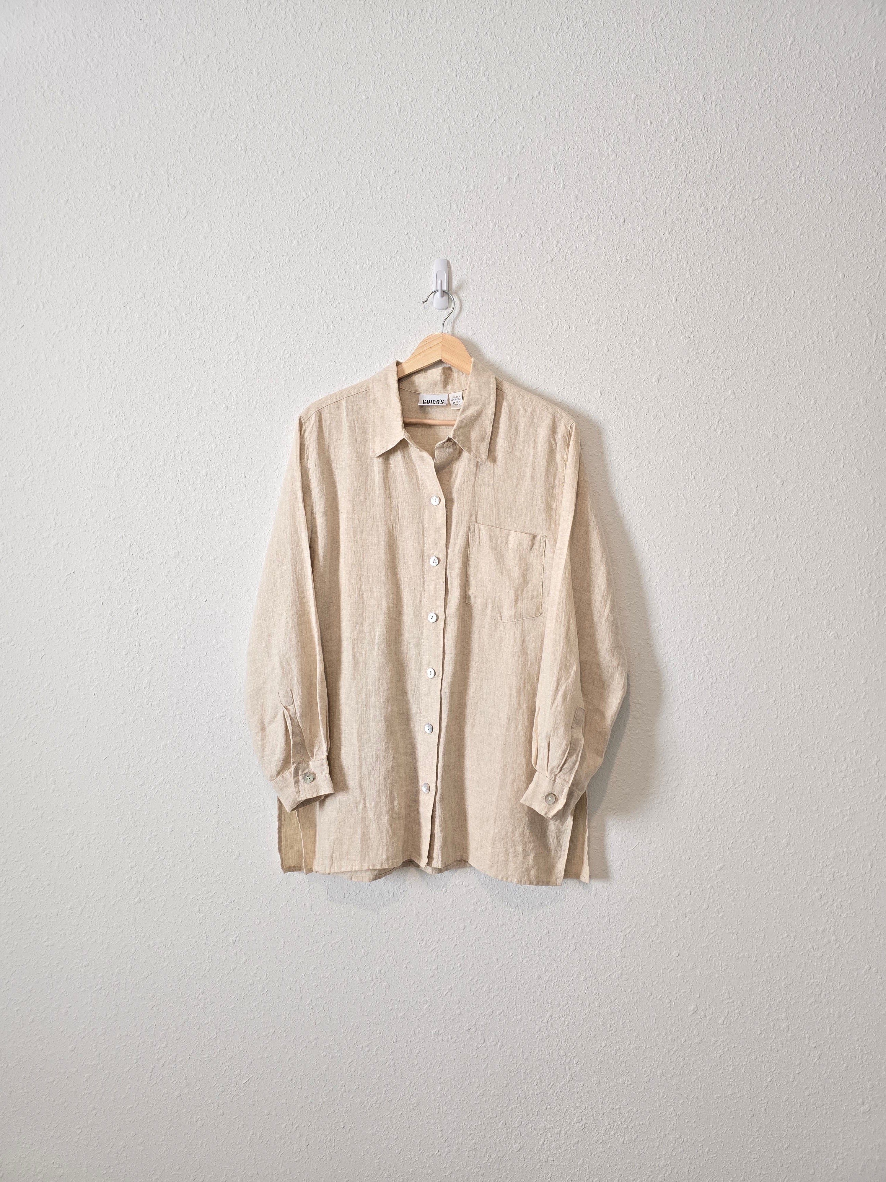 Vintage 100% Linen Button Up (M)