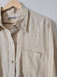 Vintage 100% Linen Button Up (M)