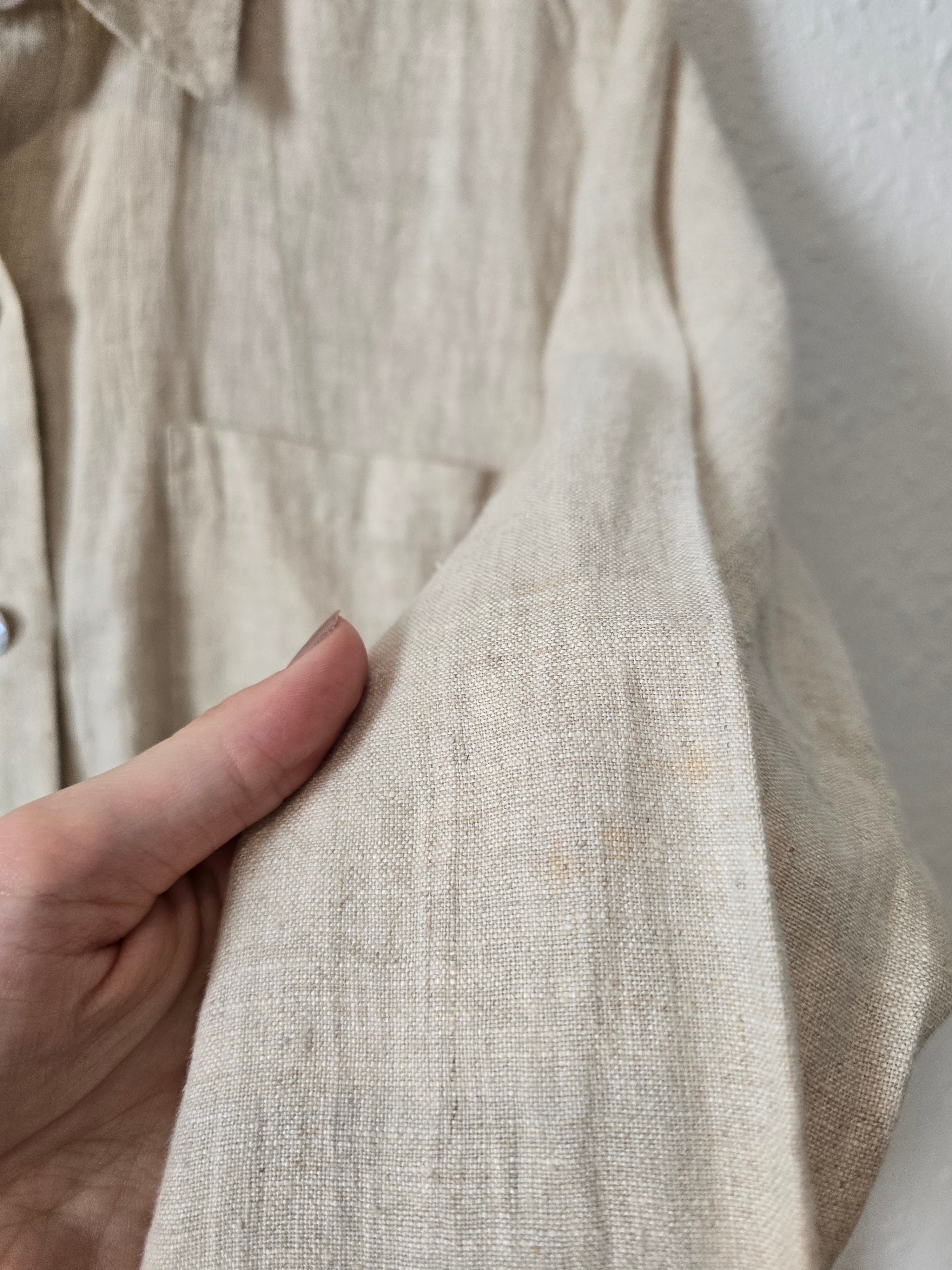 Vintage 100% Linen Button Up (M)