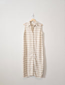 Vintage Gingham Linen Maxi Dress (M)