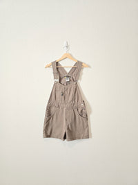 Vintage Olive Cotton Shortalls (M)